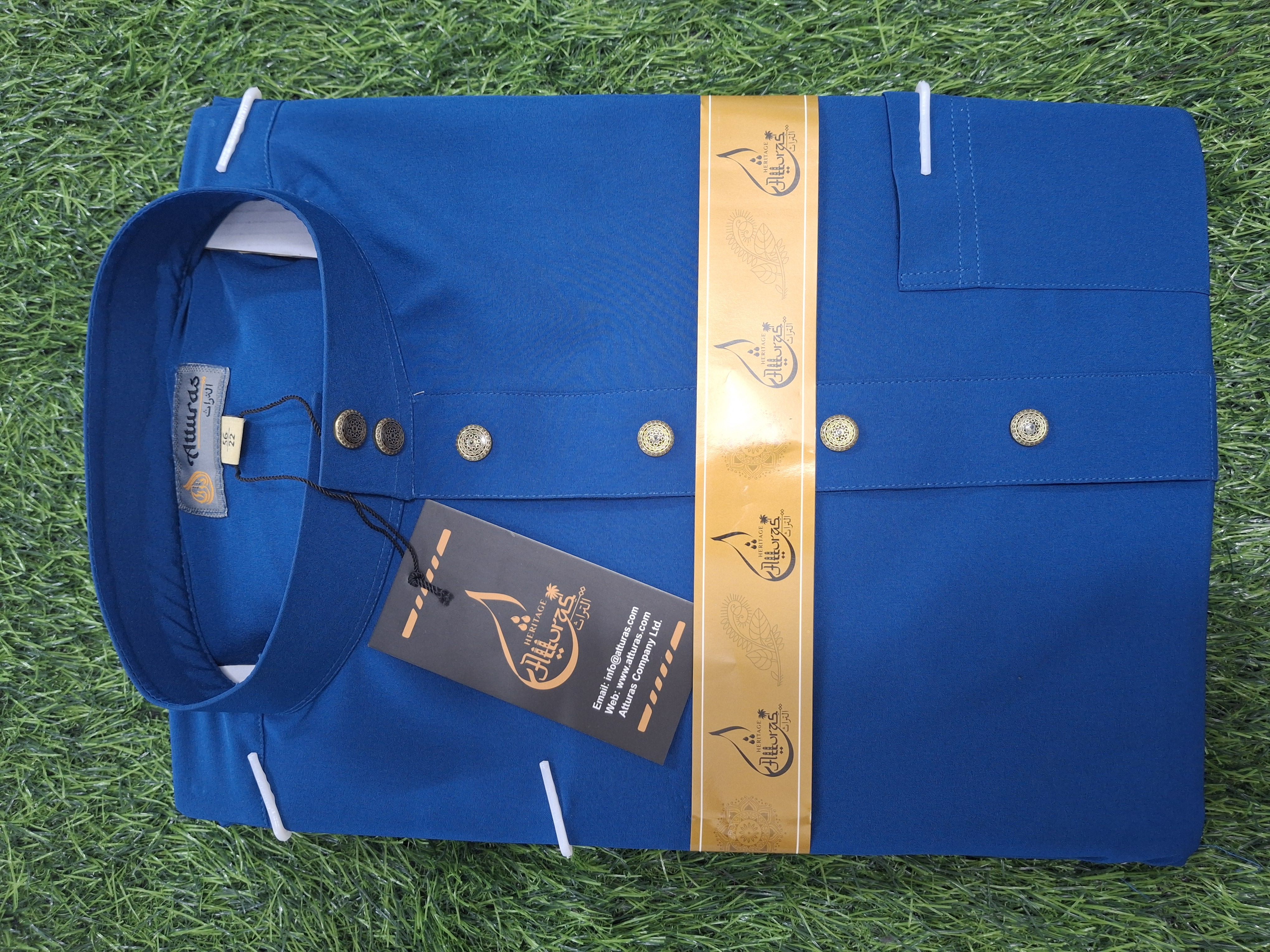 এরাবিক জুব্বাহ (কলিদার) রয়েল ব্লু কালার এবং চায়না টরে প্রেসিডেন্ট কাপড়