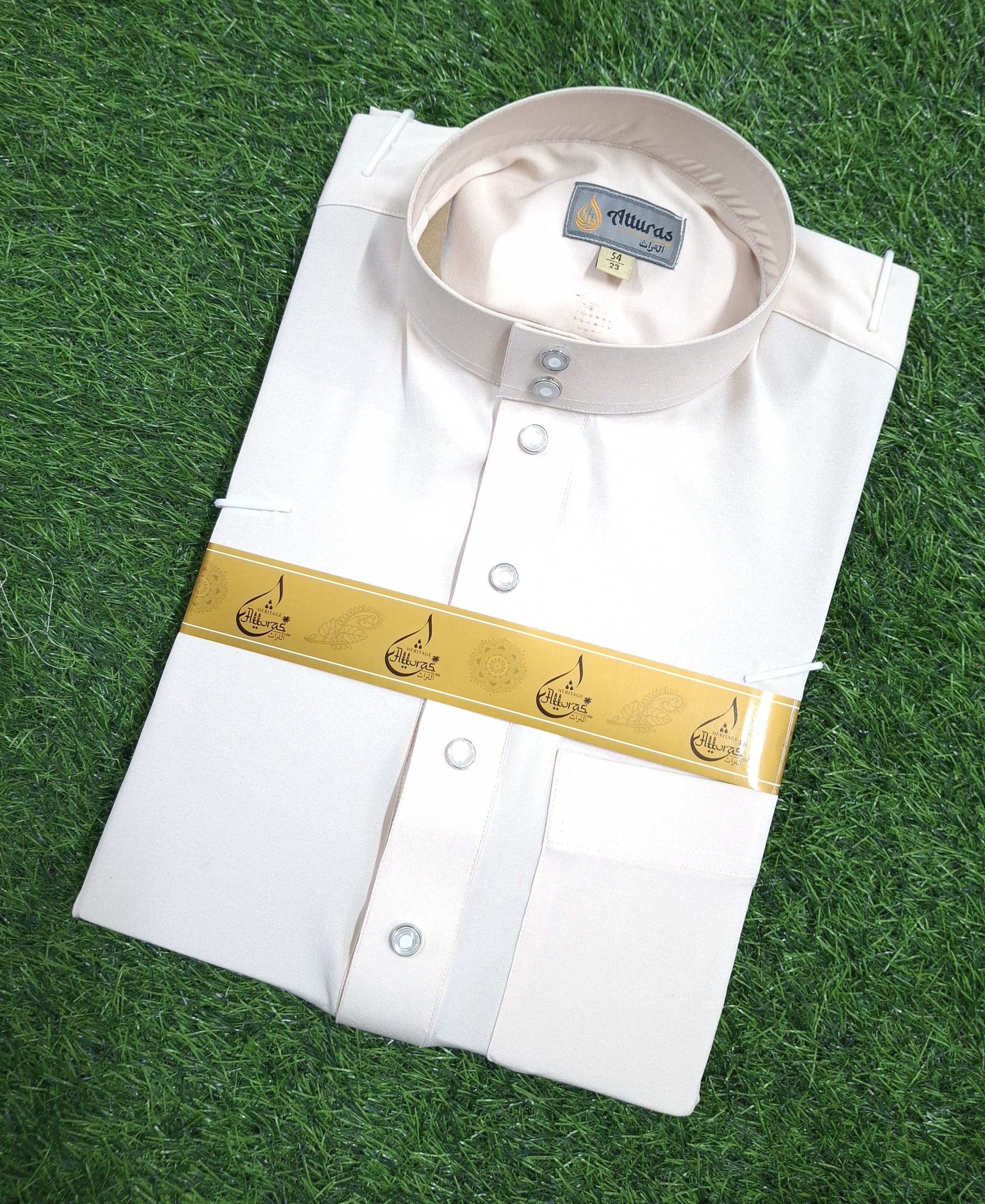 এরাবিক জুব্বাহ ক্রিম কালার এবং চায়না মাইক্রো স্টিজ কাপড়