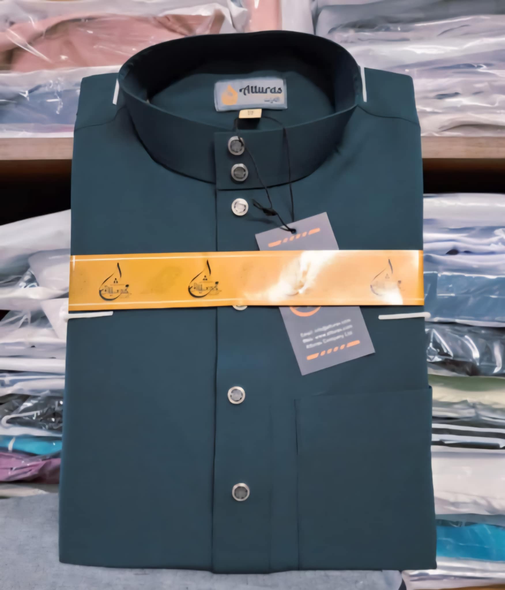 এরাবিক জুব্বাহ, বোতল গ্রিন কালার এবং চায়না মাইক্রো স্টিজ কাপড়।