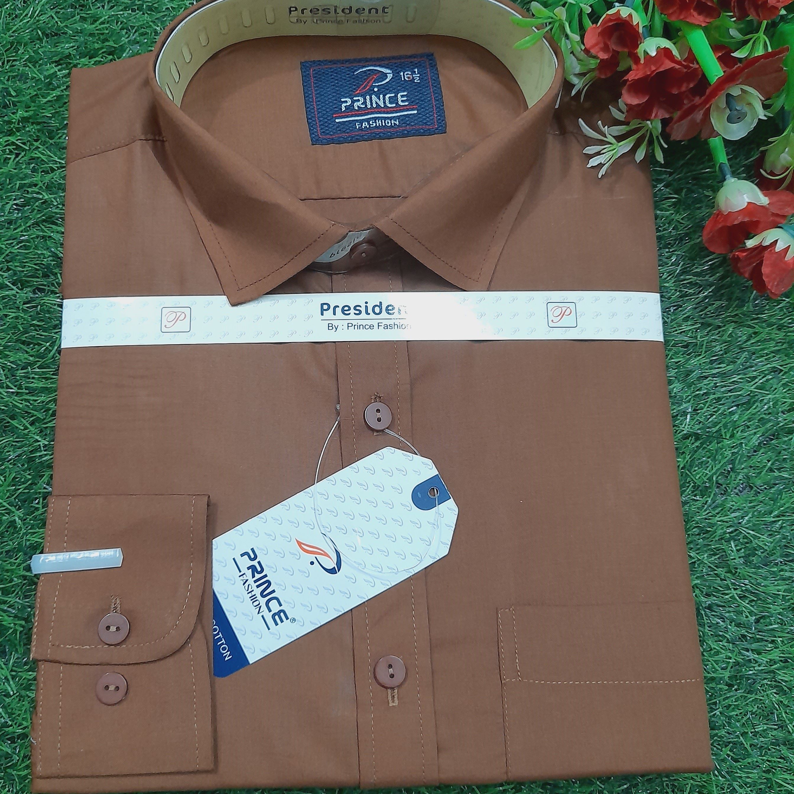 ছেলেদের এক্সক্লুসিভ ফরমাল শার্ট ফুল হাতা – পোড়া মাটি কালার