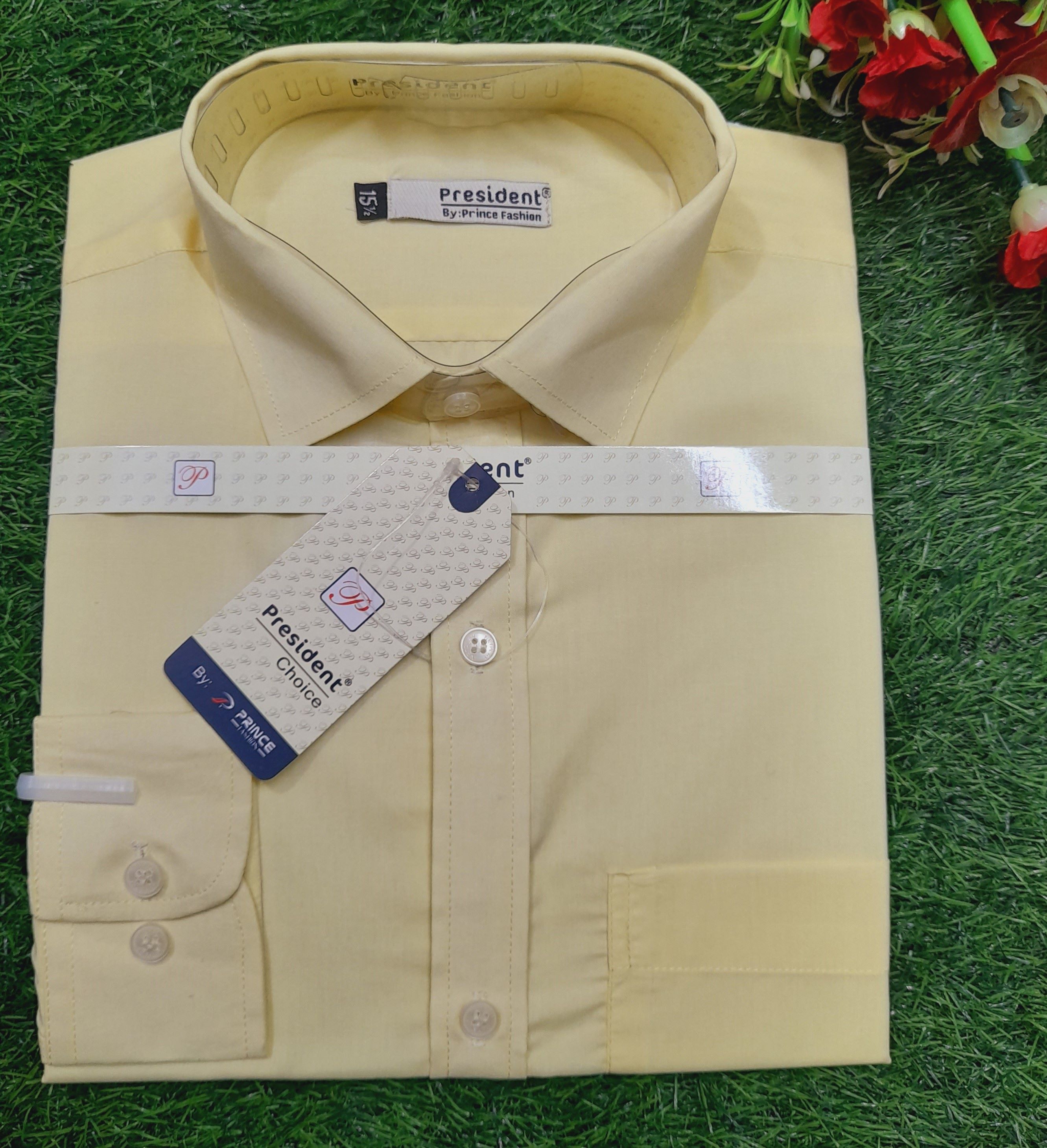 ছেলেদের এক্সক্লুসিভ ফরমাল শার্ট ফুল হাতা – ক্রীম কালার