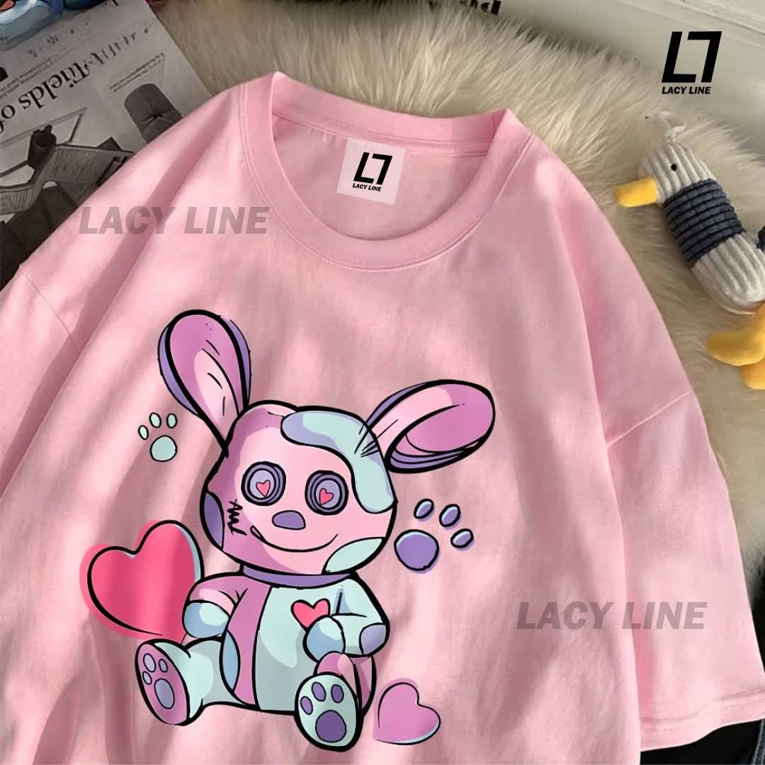 লেডিস ড্রপ সোলডার টি-শার্ট - ডিএফটি চেস্ট-প্রিন্ট