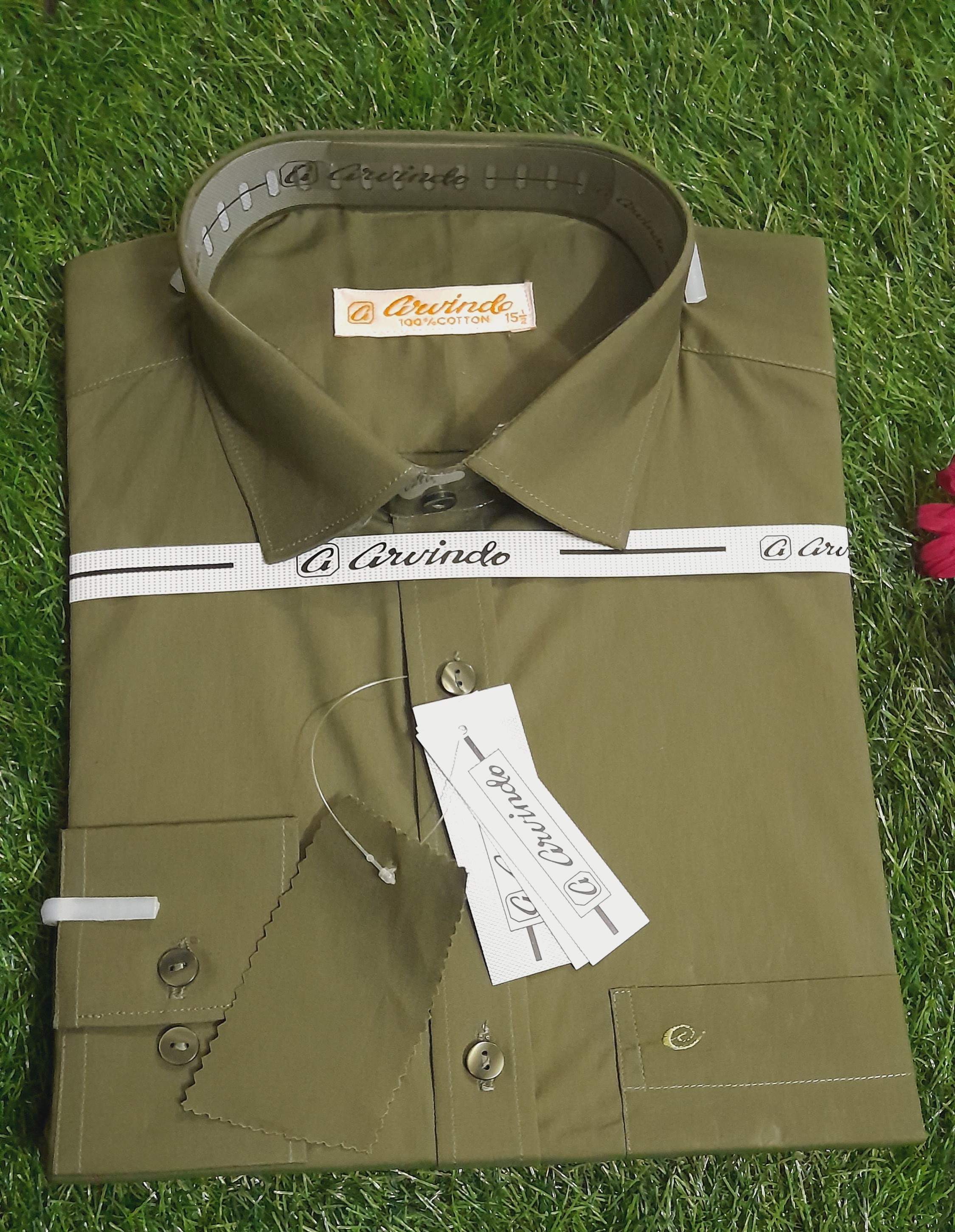 ছেলেদের এক্সক্লুসিভ ফরমাল শার্ট ফুল হাতা – জলপাই কালার