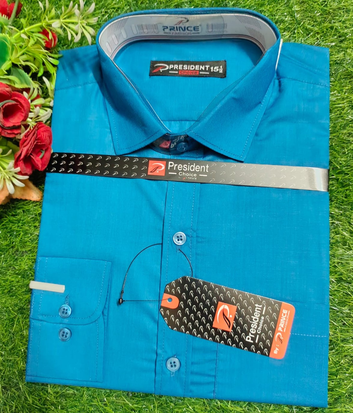 ছেলেদের এক্সক্লুসিভ ফরমাল শার্ট ফুল হাতা – ফিরোজা কালার