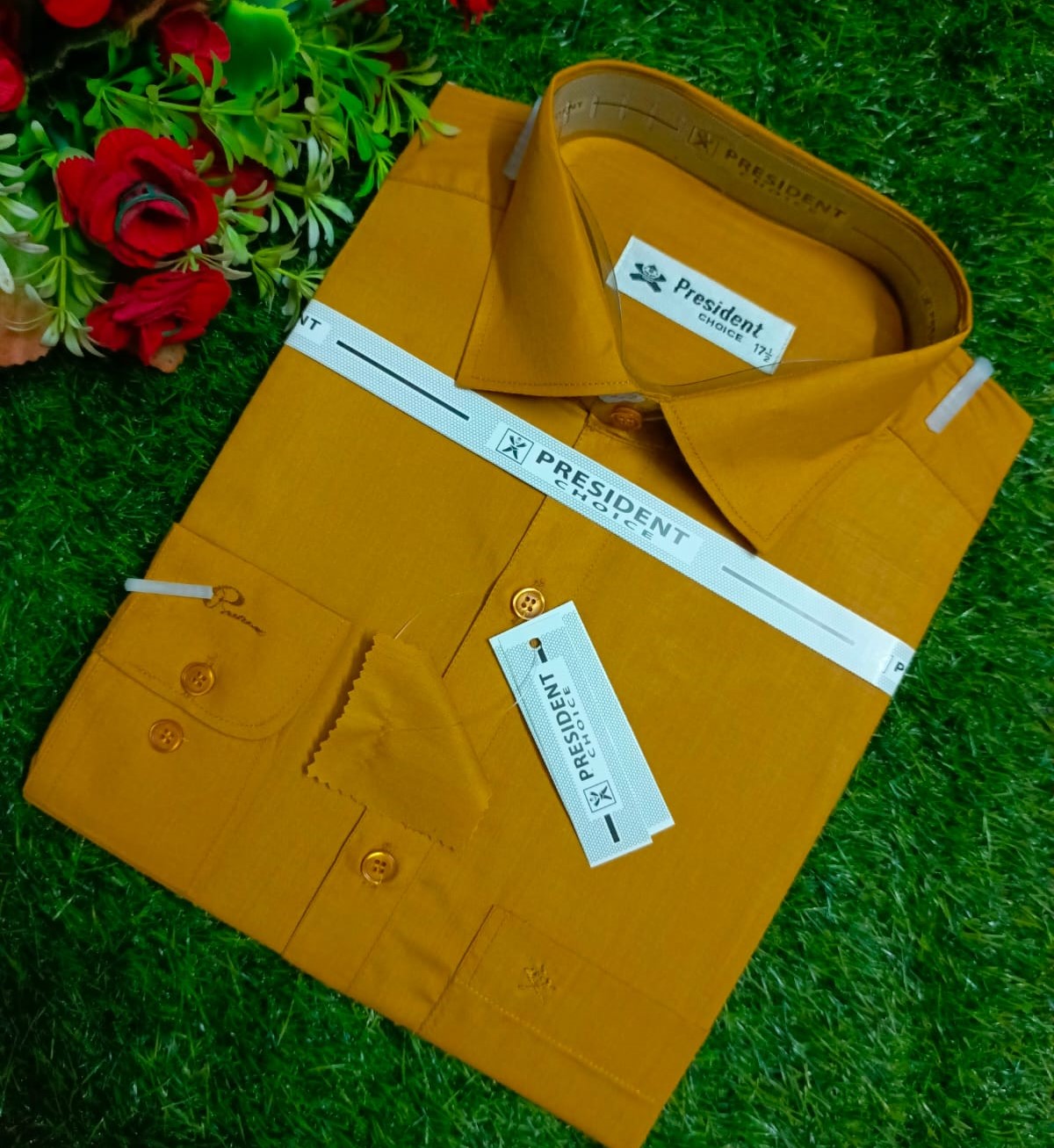 ছেলেদের এক্সক্লুসিভ ফরমাল শার্ট ফুল হাতা – কাঁঠালি কালার