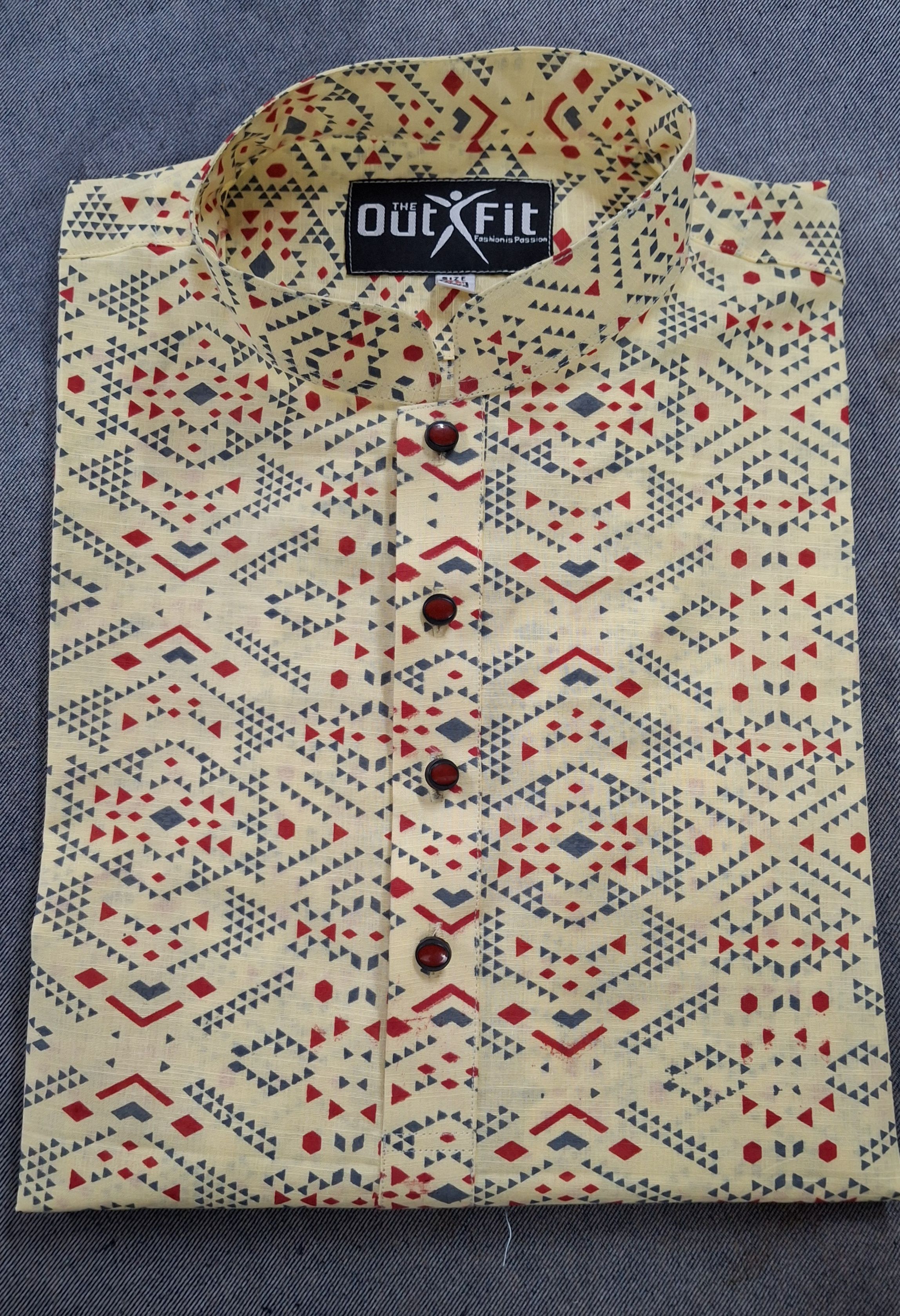 Exclusive Long Sleeve Black Panjabi With aop print