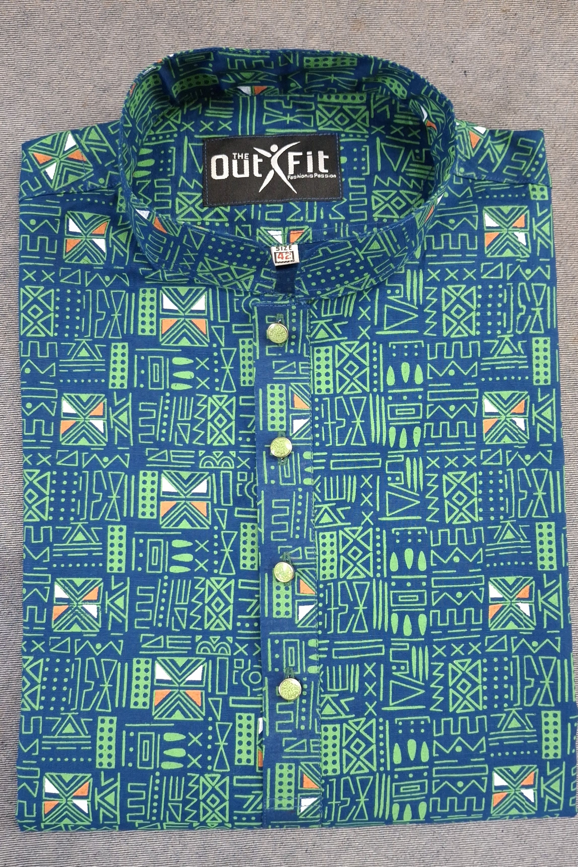 আড়ং কটন পাঞ্জাবি অল-ওভার প্রিন্ট - arrong cotton panjabi with all over print