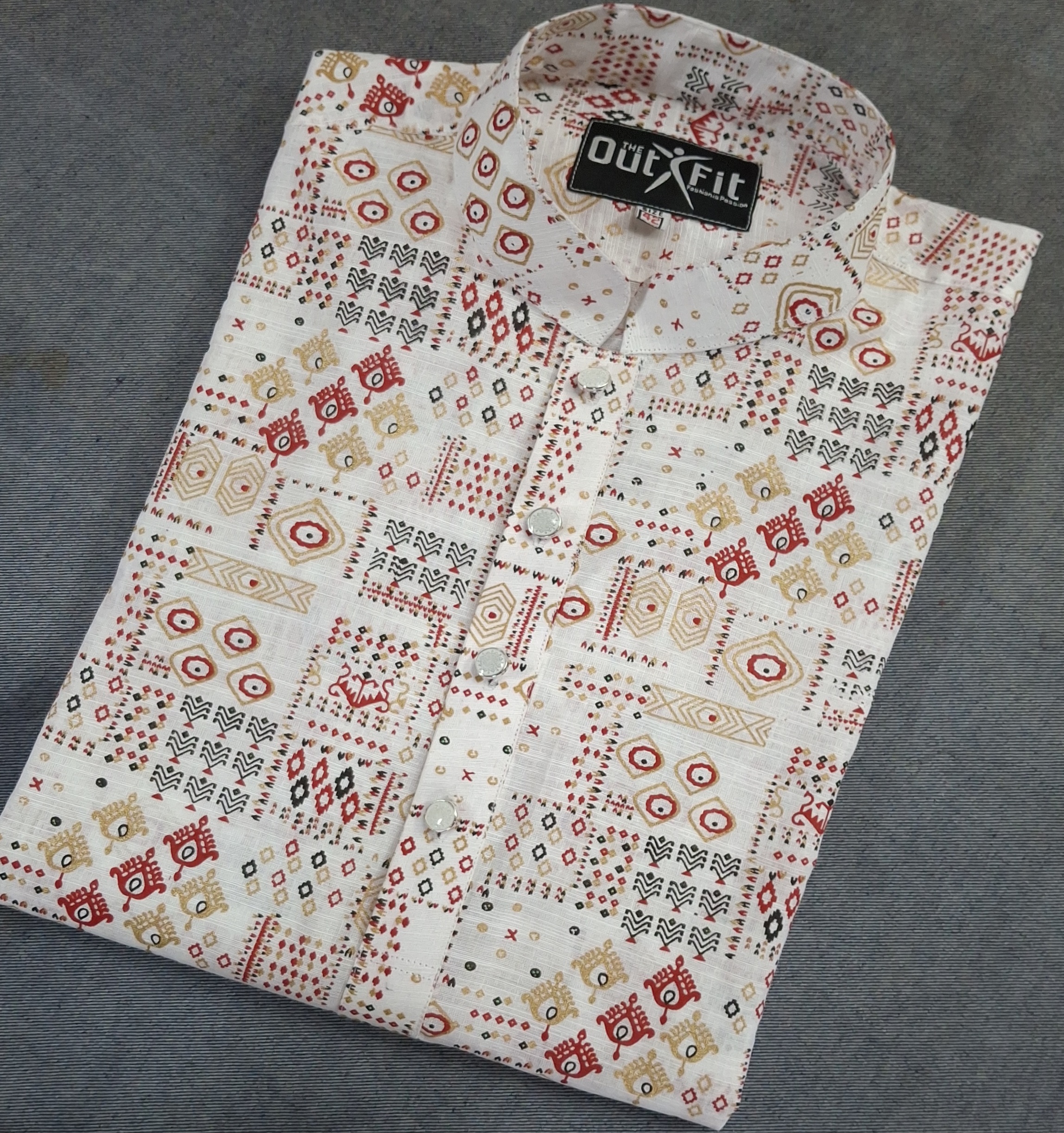 আড়ং কটন পাঞ্জাবি অল-ওভার প্রিন্ট  - Exclusive Long Sleeve  Panjabi With aop print