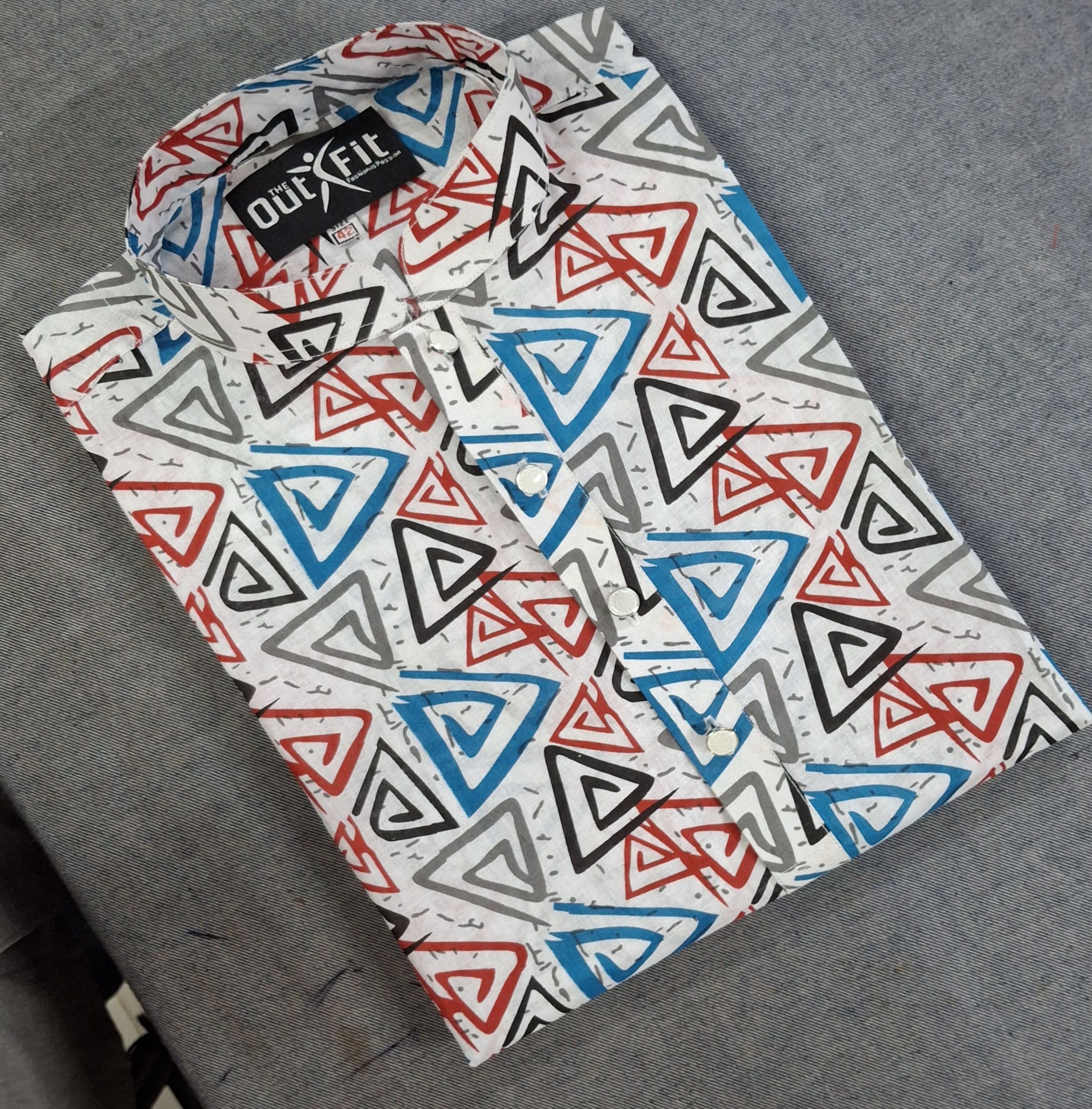 আড়ং কটন পাঞ্জাবি অল-ওভার প্রিন্ট  - Exclusive Long Sleeve  Panjabi With aop print