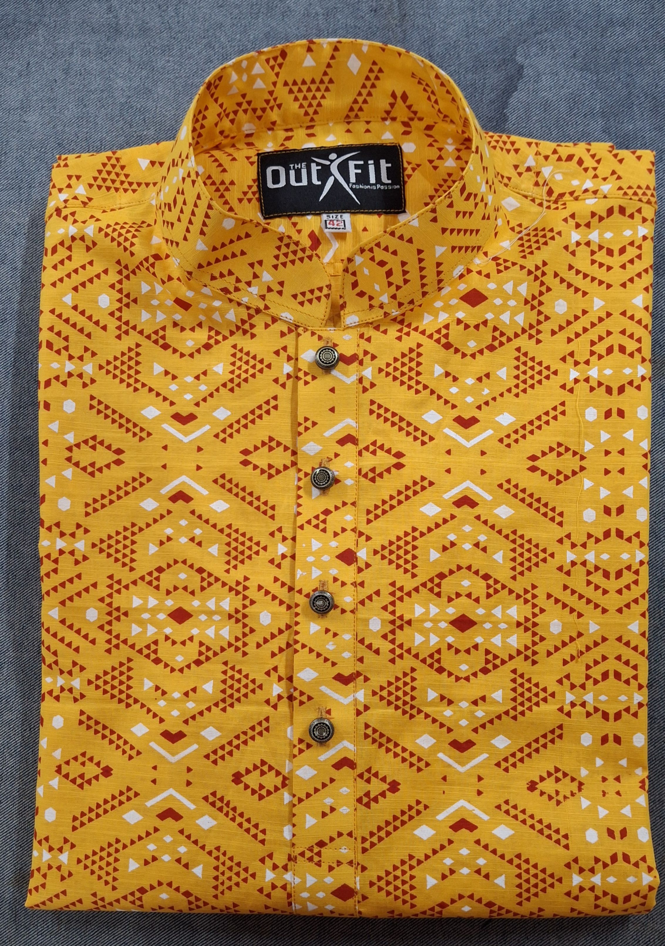 আড়ং কটন পাঞ্জাবি অল-ওভার প্রিন্ট  - Exclusive Long Sleeve  Panjabi With aop print