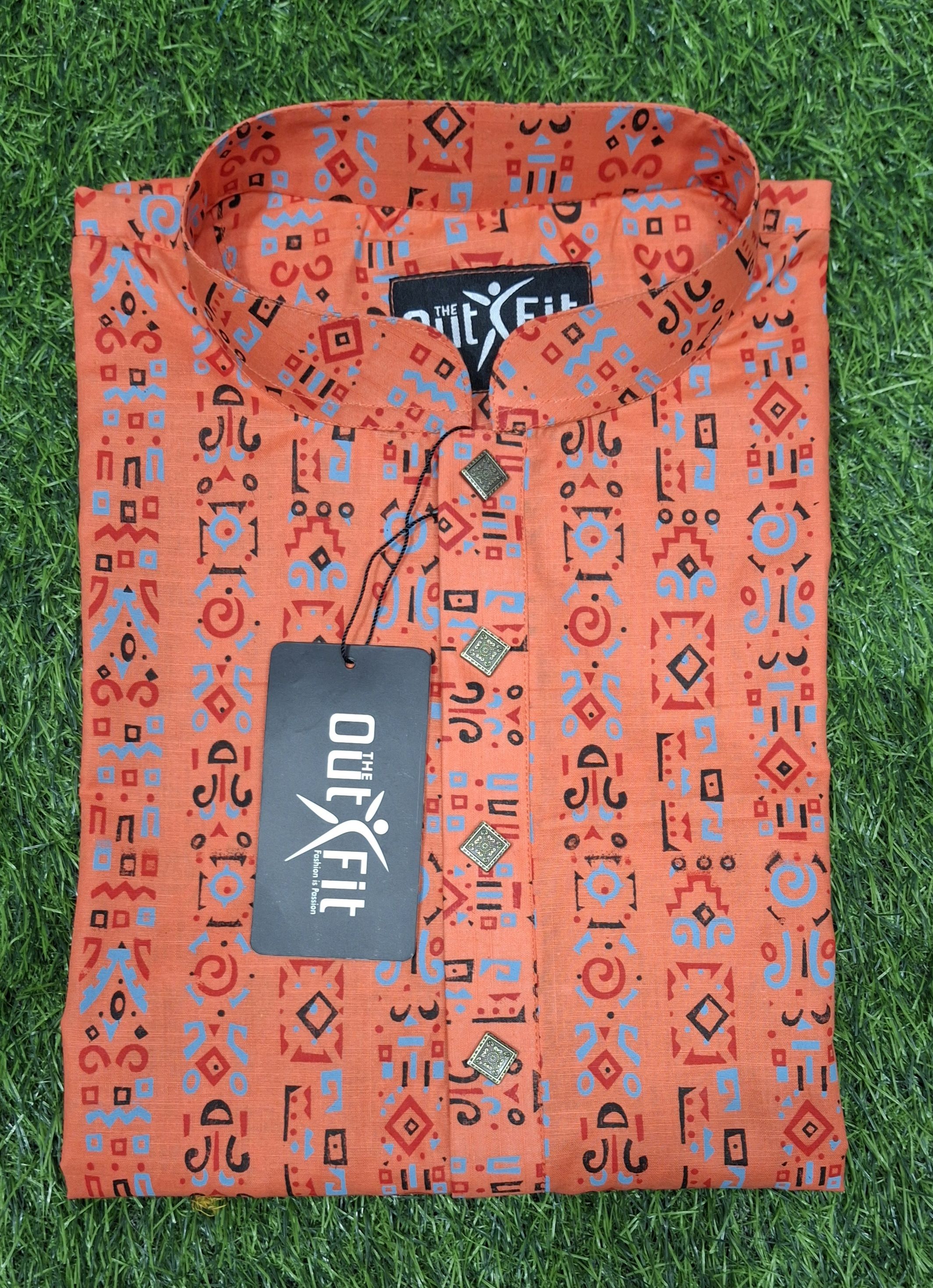 আড়ং কটন পাঞ্জাবি অল-ওভার প্রিন্ট  - Exclusive Long Sleeve  Panjabi With aop print