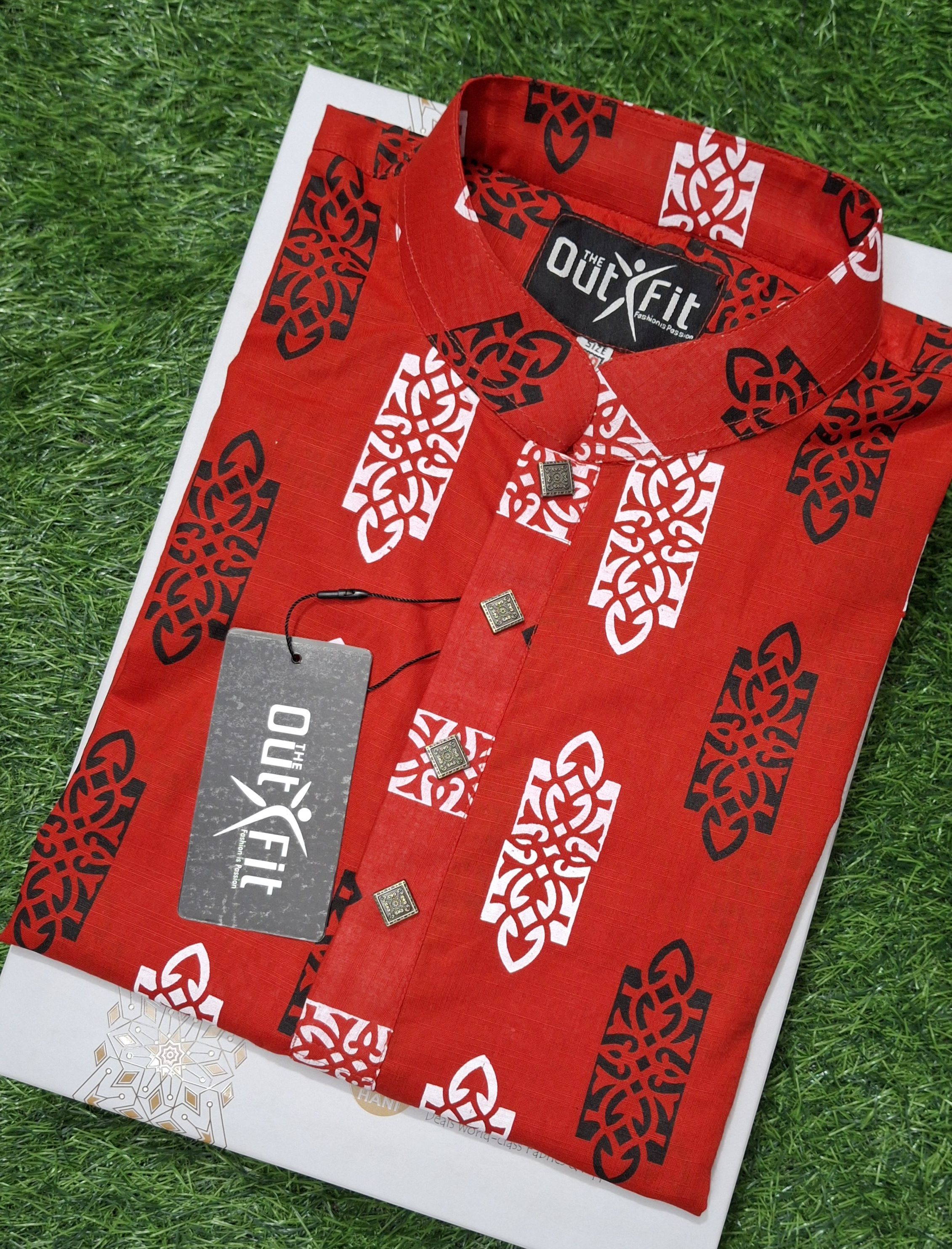 আড়ং কটন পাঞ্জাবি অল-ওভার প্রিন্ট  - Exclusive Long Sleeve  Panjabi With aop print