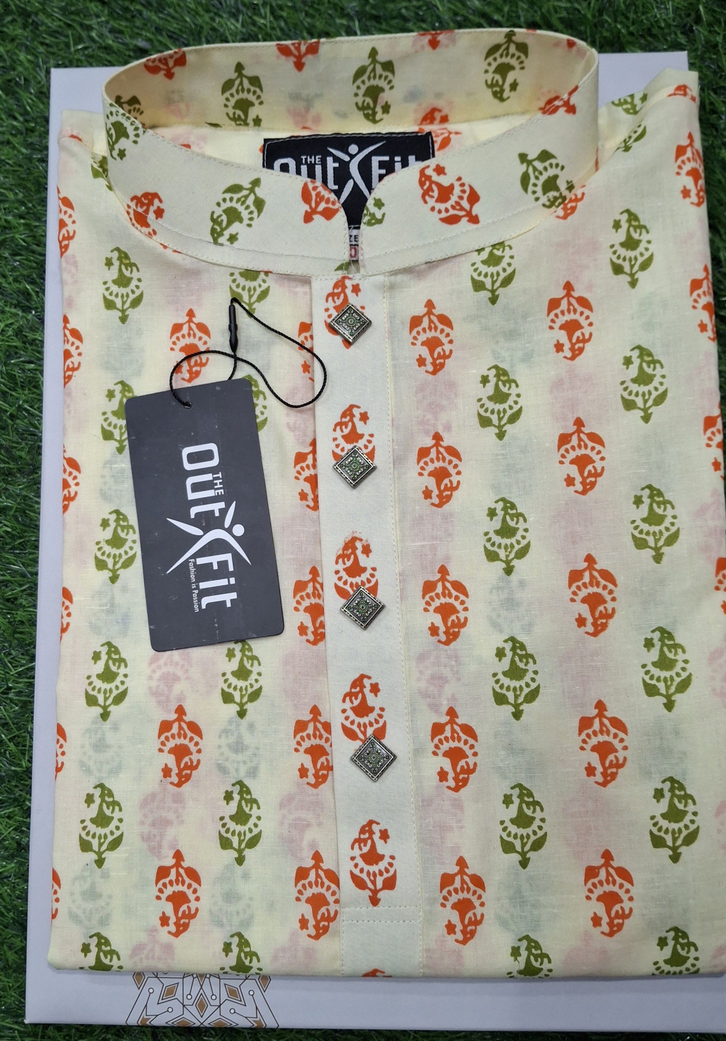 আড়ং কটন পাঞ্জাবি অল-ওভার প্রিন্ট  - Exclusive Long Sleeve  Panjabi With aop print