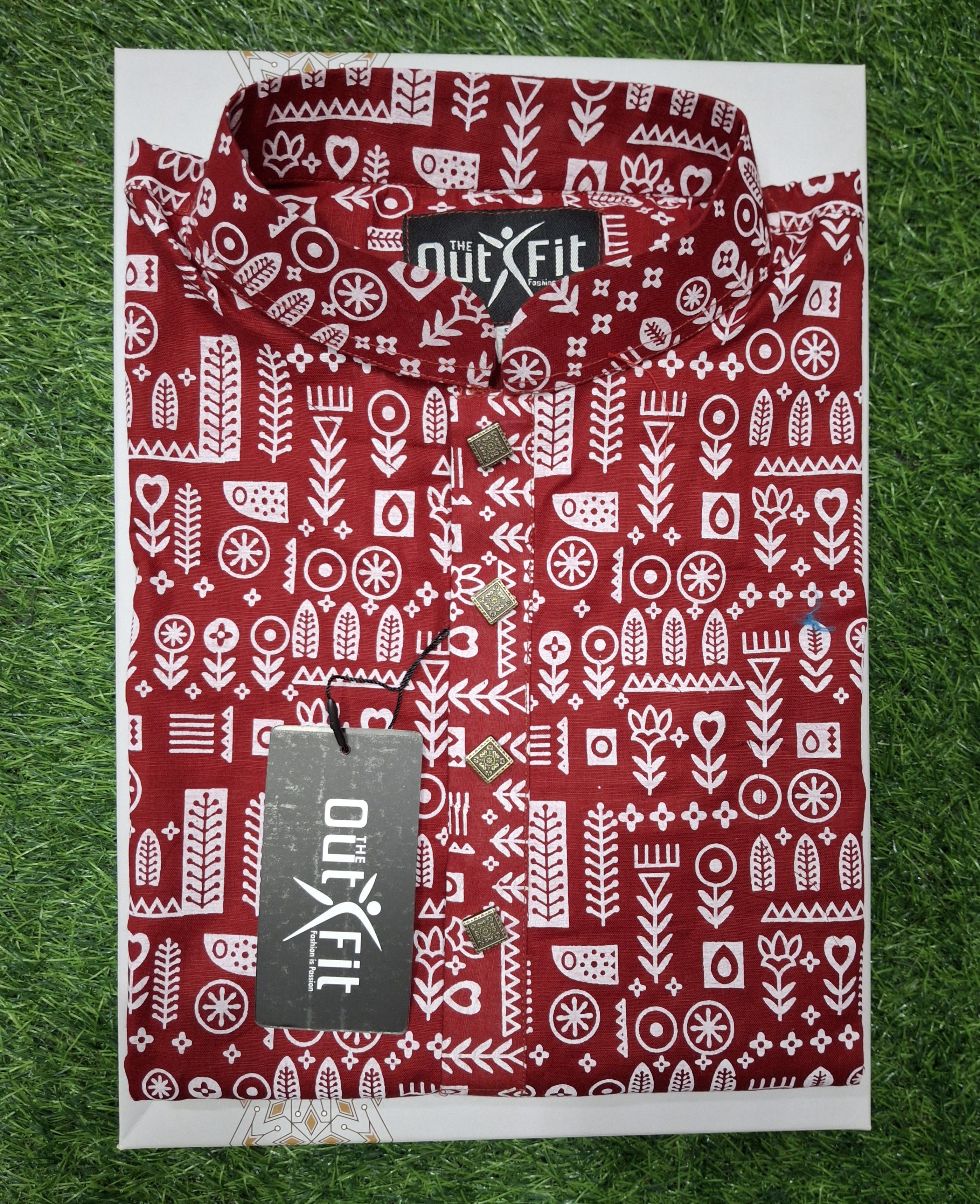 আড়ং কটন পাঞ্জাবি অল-ওভার প্রিন্ট  - Exclusive Long Sleeve  Panjabi With aop print