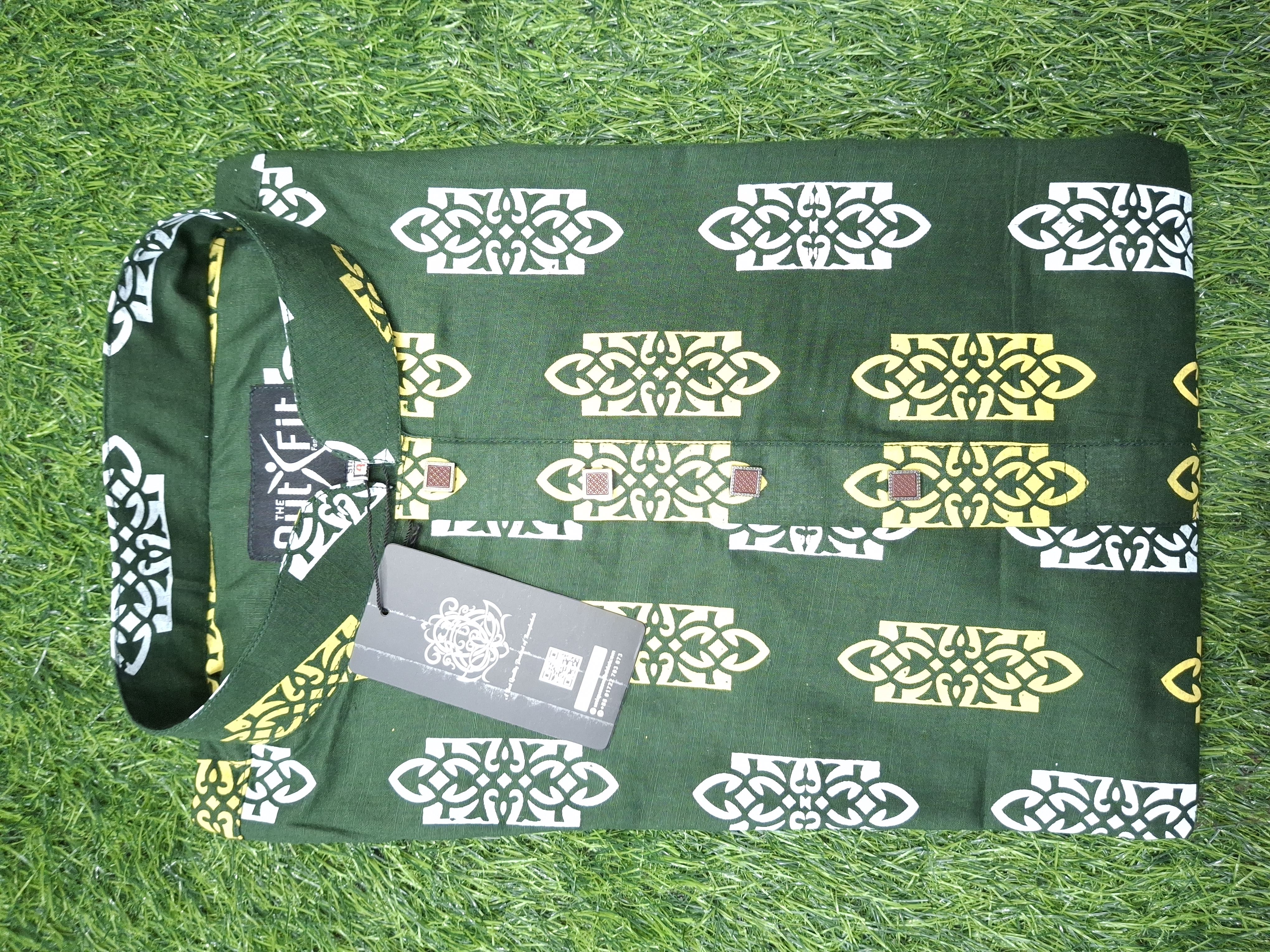 আড়ং কটন পাঞ্জাবি অল-ওভার প্রিন্ট  - Exclusive Long Sleeve  Panjabi With aop print