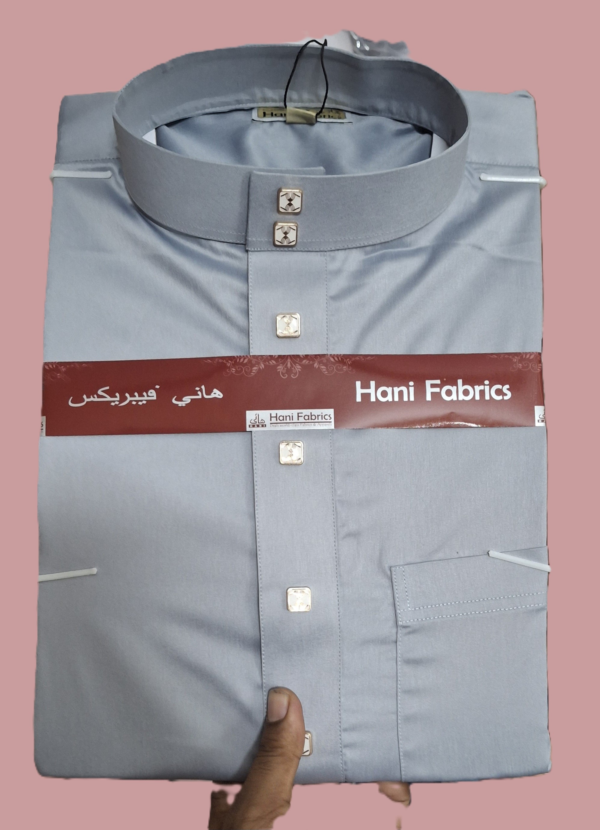 এরাবিক জুব্বাহ (কলিদার) সিলভার কালার এবং কোরিয়ান মাইক্রো কাপড়।