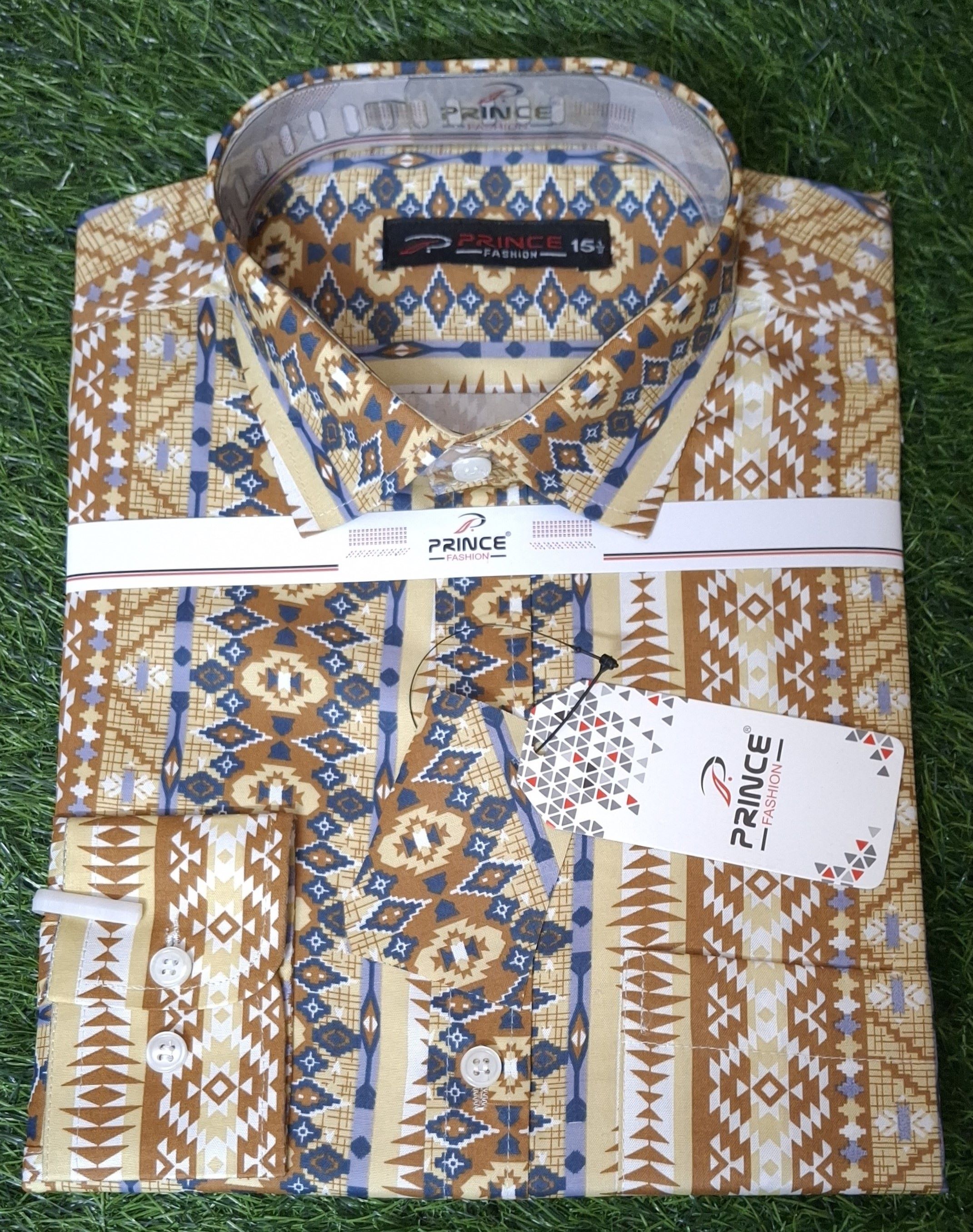 ছেলেদের এক্সক্লুসিভ লং হাতা সুতি কাপড়ের শার্ট - AOP প্রিন্ট