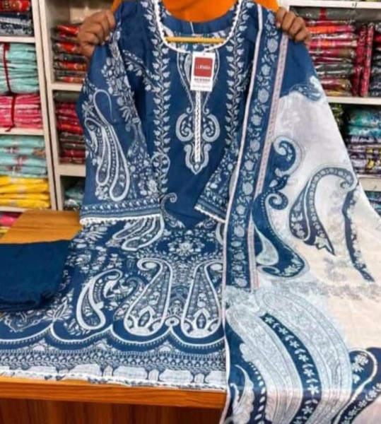 লেডিস থ্রি-পিস – মাল্টিকালার প্রিন্টেড ডিজাইন